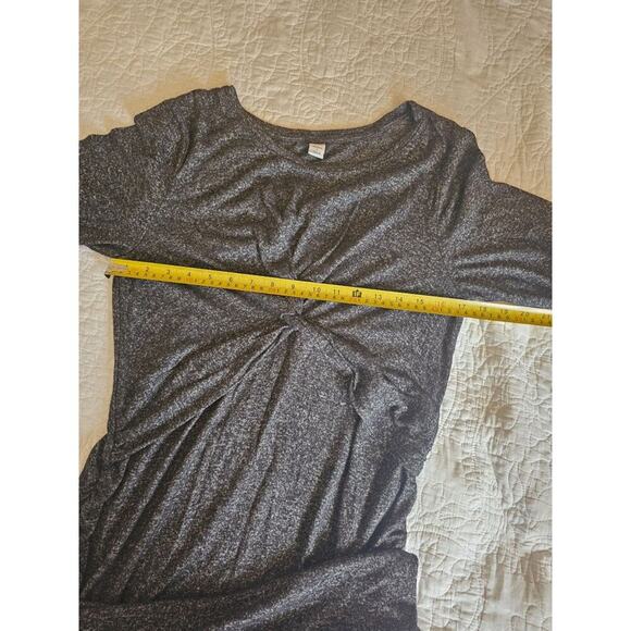 Gray & Black Maternity Stretch Sweater Dress W/ Twist Front Knot Old Navy Size L - Picture 7 of 8